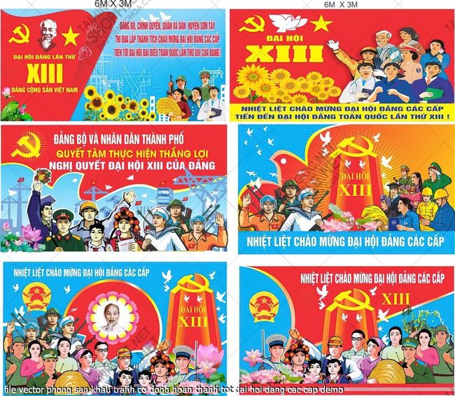 file vector phong san khau tranh co dong hoan thanh tot dai hoi dang cac cap